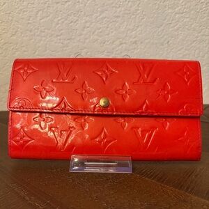 Louis Vuitton Orange Patent Leather Wallet